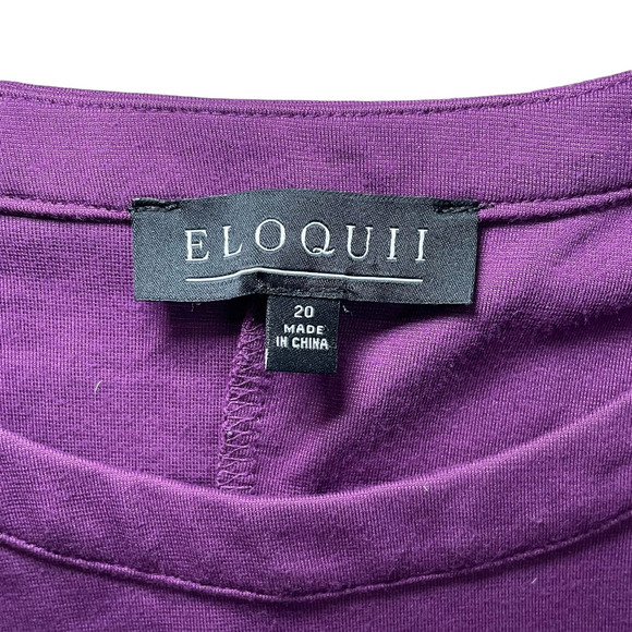 Eloquii Casual Pullover Flowy Blouse Balloon Sleeves Purple Womens Plus‎ Size 20 - Picture 9 of 12